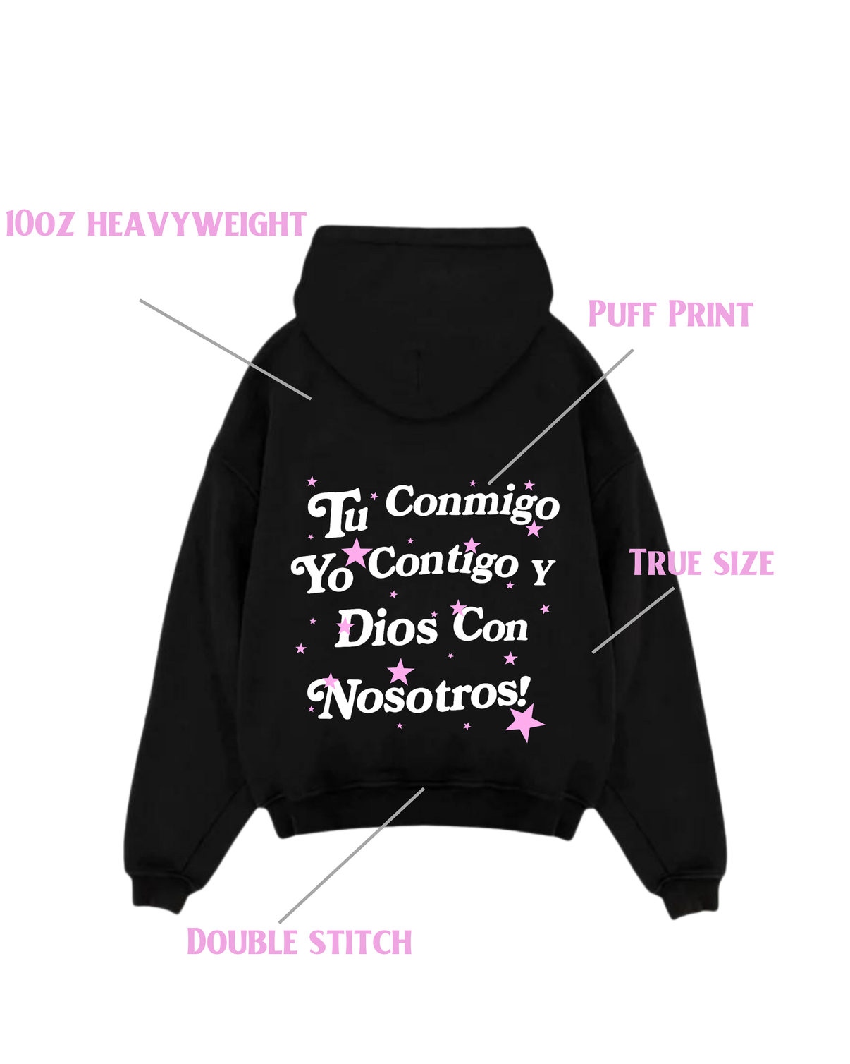 DIOS CON NOSOTROS Puff Print Hoodie